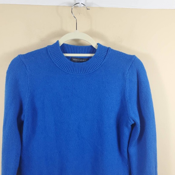 Banana Republic Blue Mockneck Sweater Size S - Picture 3 of 12